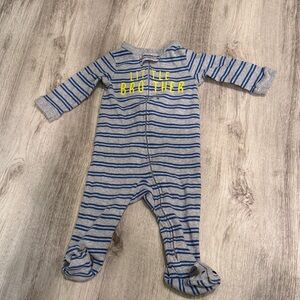 Carter's Blue and Gray Striped Footie